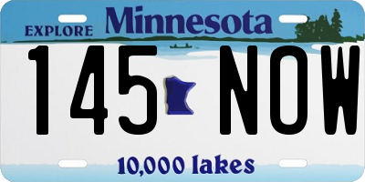 MN license plate 145NOW