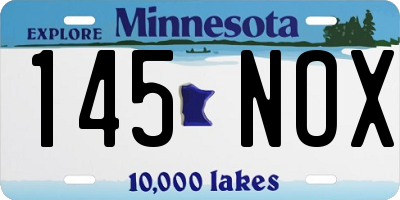 MN license plate 145NOX