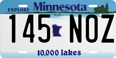 MN license plate 145NOZ