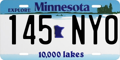 MN license plate 145NYO