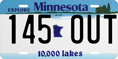 MN license plate 145OUT