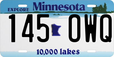 MN license plate 145OWQ