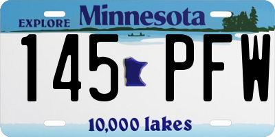 MN license plate 145PFW