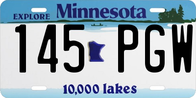 MN license plate 145PGW