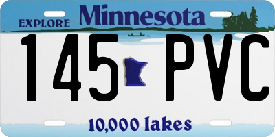 MN license plate 145PVC