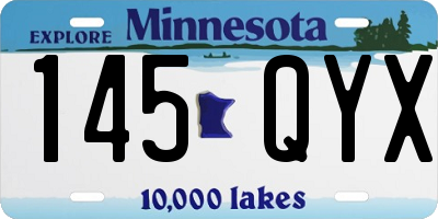 MN license plate 145QYX
