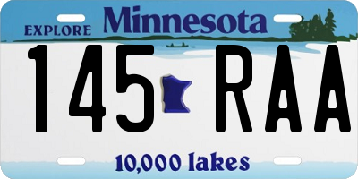 MN license plate 145RAA