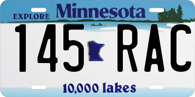MN license plate 145RAC