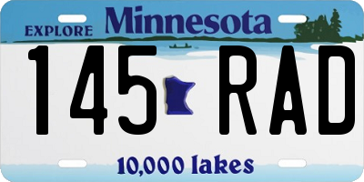 MN license plate 145RAD