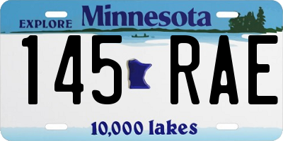 MN license plate 145RAE