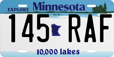 MN license plate 145RAF