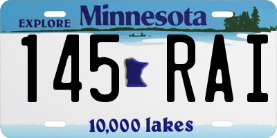 MN license plate 145RAI