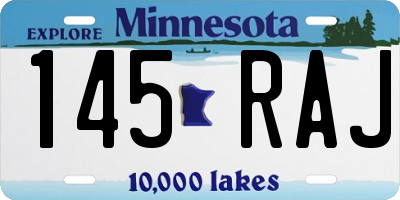MN license plate 145RAJ