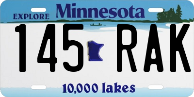 MN license plate 145RAK