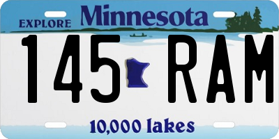MN license plate 145RAM