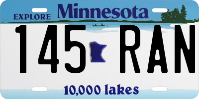 MN license plate 145RAN