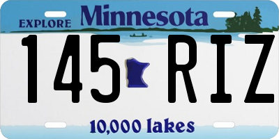 MN license plate 145RIZ