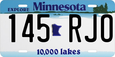 MN license plate 145RJO