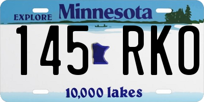MN license plate 145RKO
