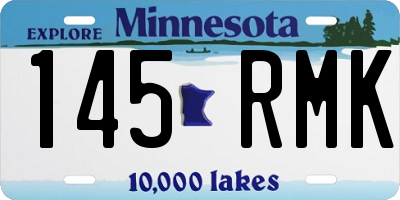 MN license plate 145RMK