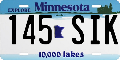 MN license plate 145SIK