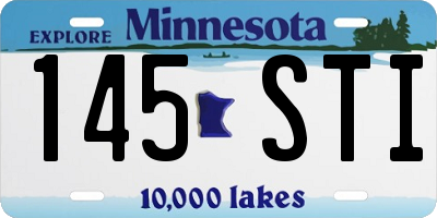 MN license plate 145STI