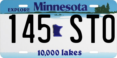 MN license plate 145STO