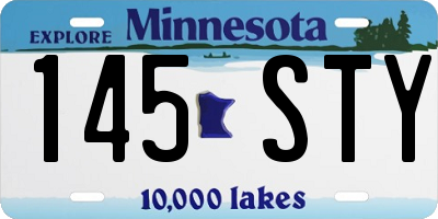 MN license plate 145STY