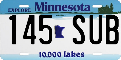 MN license plate 145SUB