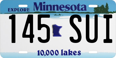 MN license plate 145SUI