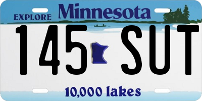 MN license plate 145SUT