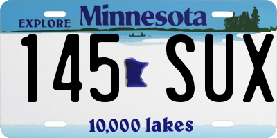 MN license plate 145SUX