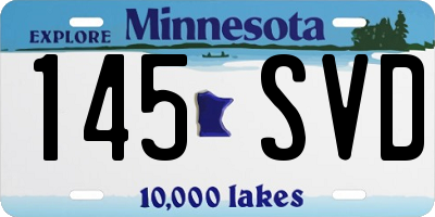 MN license plate 145SVD