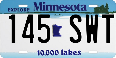 MN license plate 145SWT