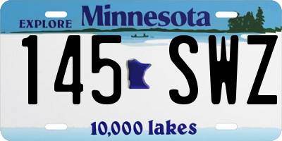 MN license plate 145SWZ