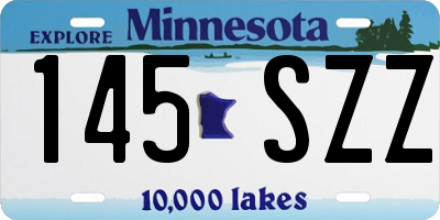 MN license plate 145SZZ