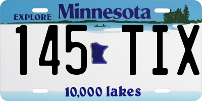 MN license plate 145TIX