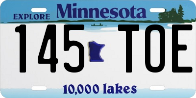 MN license plate 145TOE