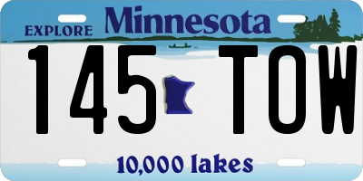 MN license plate 145TOW