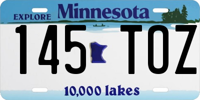 MN license plate 145TOZ