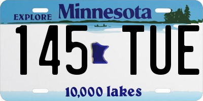 MN license plate 145TUE