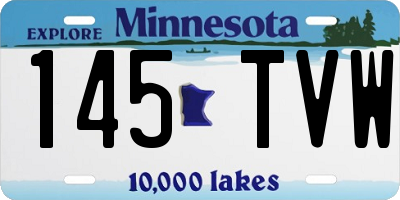 MN license plate 145TVW