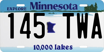 MN license plate 145TWA