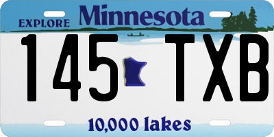 MN license plate 145TXB
