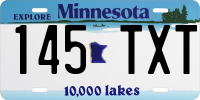 MN license plate 145TXT