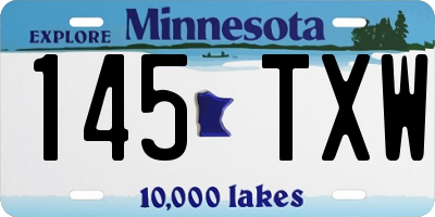 MN license plate 145TXW