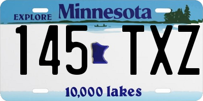 MN license plate 145TXZ