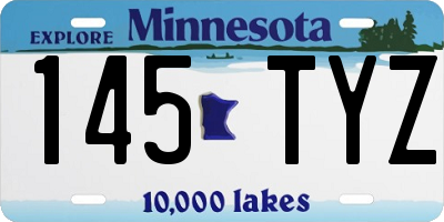 MN license plate 145TYZ