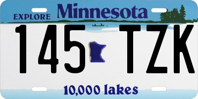 MN license plate 145TZK