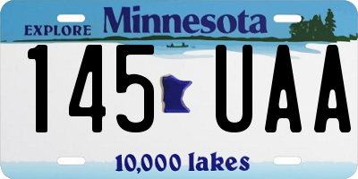 MN license plate 145UAA